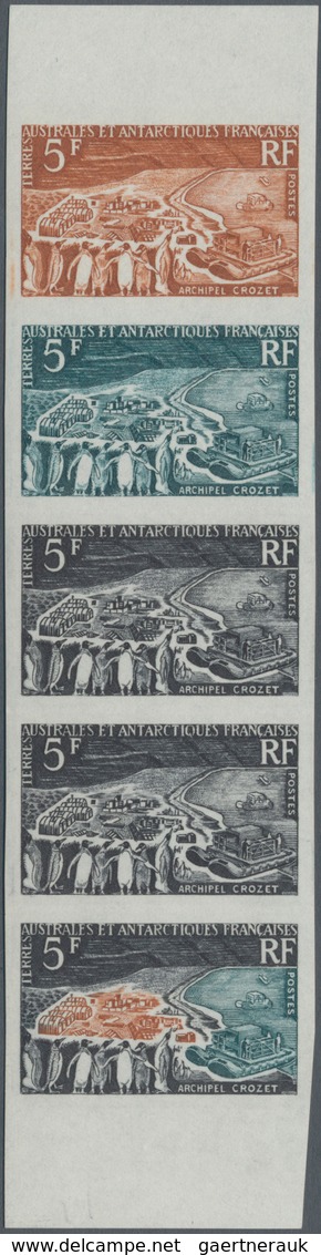 Französische Gebiete In Der Antarktis: 1963, 5fr. Crozet Archipel (Penguins), Imperforate Colour Pro - Covers & Documents