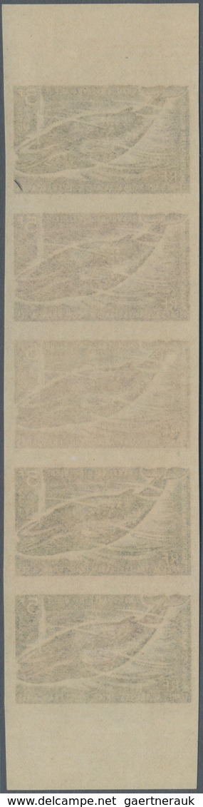 Französische Gebiete In Der Antarktis: 1966, 5fr. Blue Whale, Imperforate Colour Proof, Marginal Str - Briefe U. Dokumente