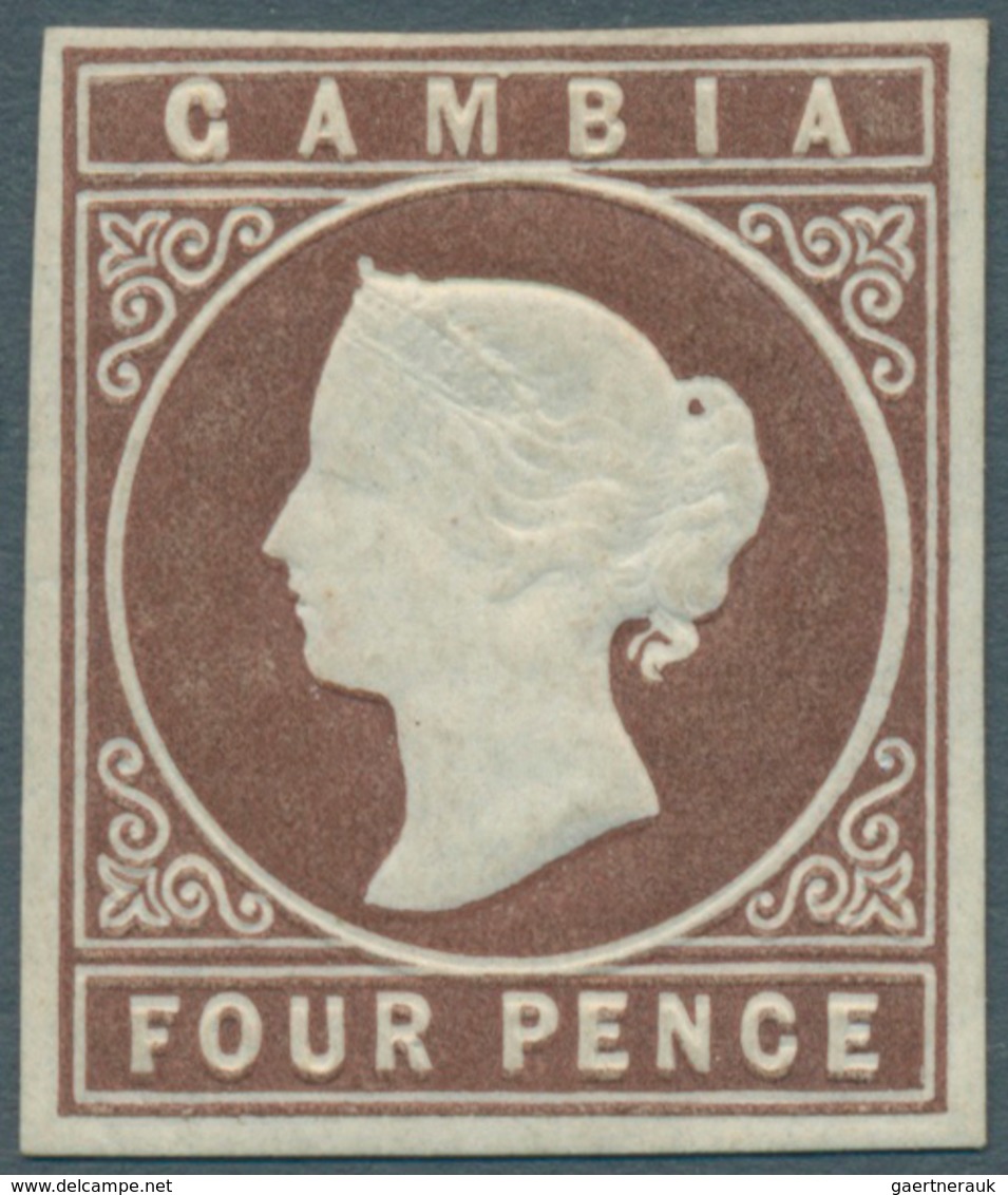 Gambia: 1872, 4d. Pale Brown, Fresh Colour, Full Margins, Mint O.g. - Gambia (1965-...)