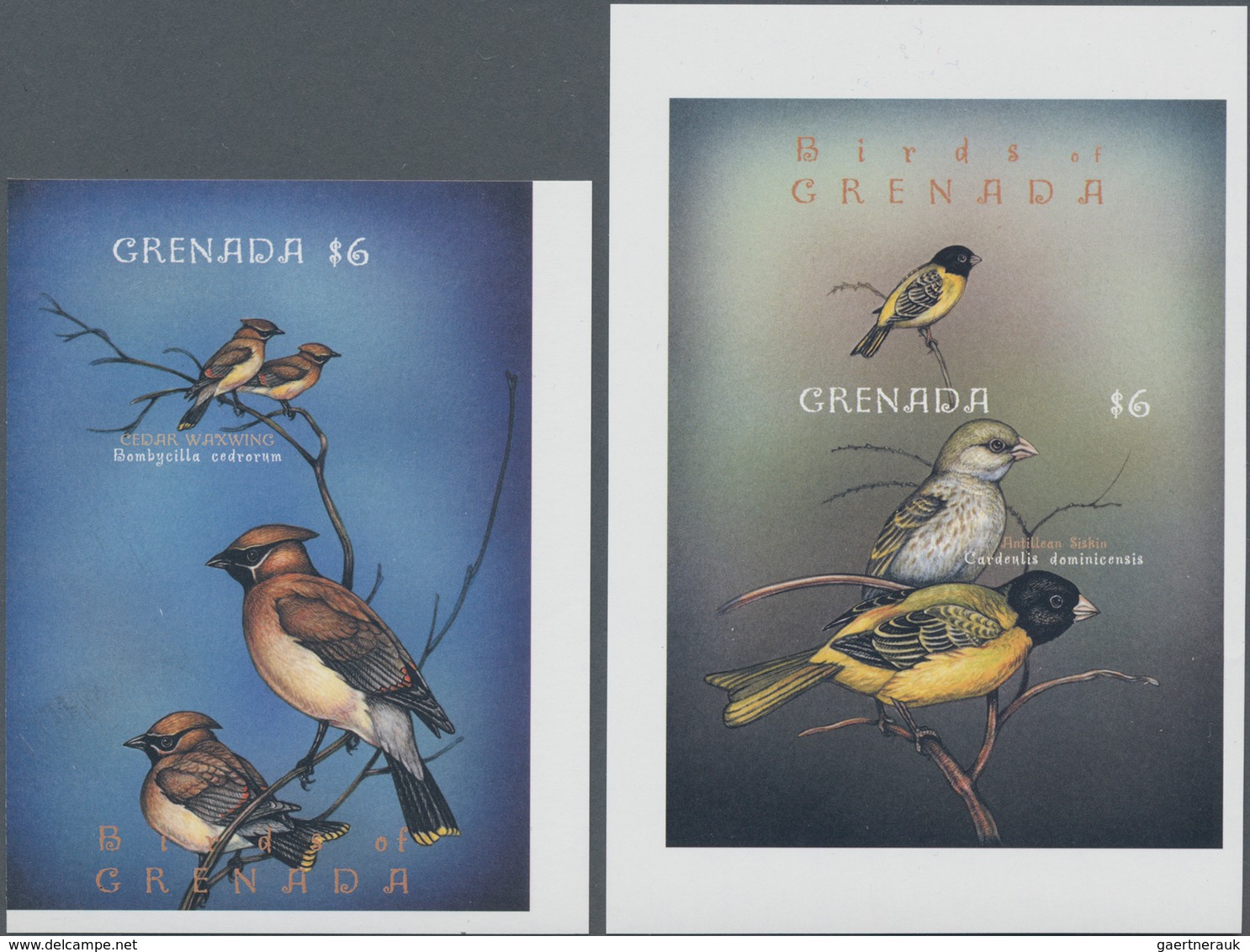 Grenada: 2000, Domestic Birds Complete IMPERFORATE Set Of Four From Right Or Left Margins, The Two I - Grenada (...-1974)