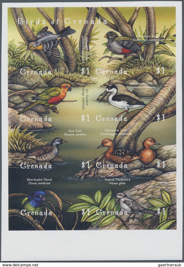 Grenada: 2000, Domestic Birds complete IMPERFORATE set of four from right or left margins, the two i