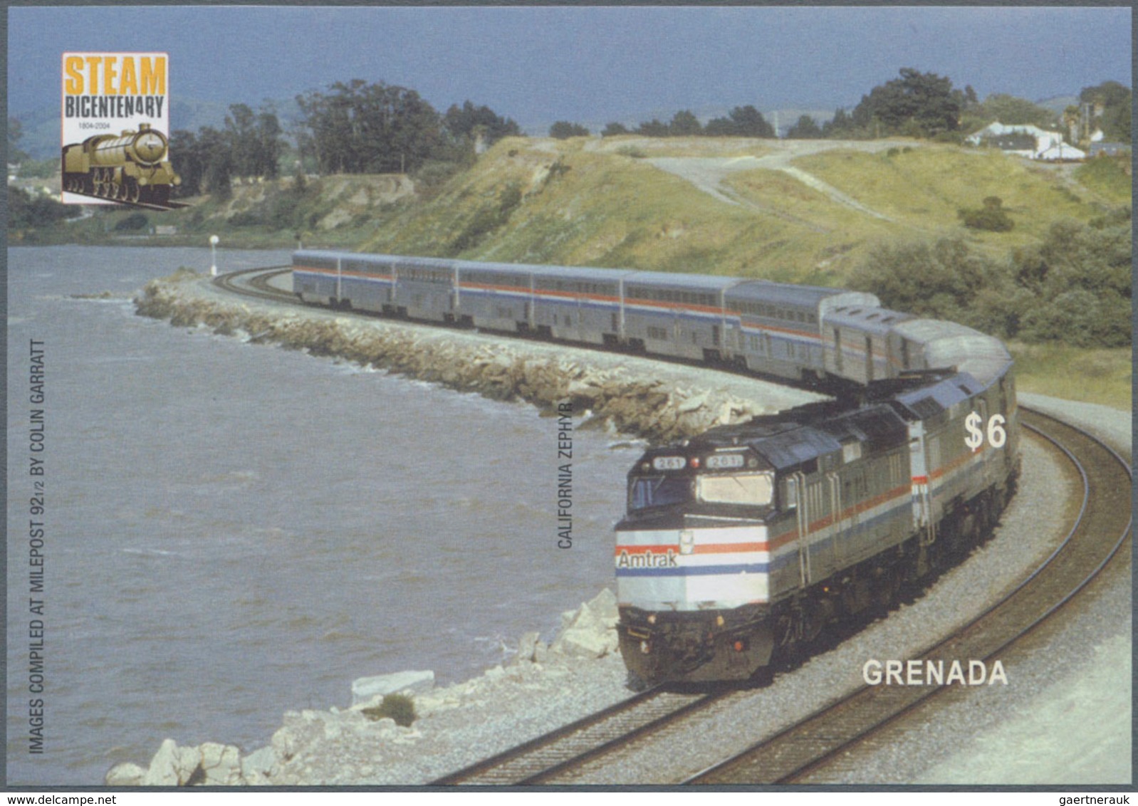 Grenada: 2004, 200 Years Of Steam Locomotives Complete Set Of Three IMPERFORATE Miniature Sheets, Mi - Grenada (...-1974)