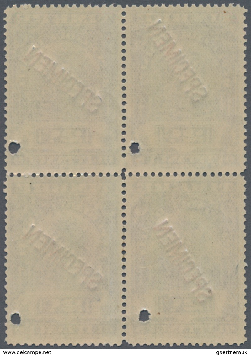 Haiti: 1900 (ca.), Revenue Stamp 'TIMBRE QUITTANCES' (coat Of Arms) 2c. Deep Blue Block Of Four With - Haiti