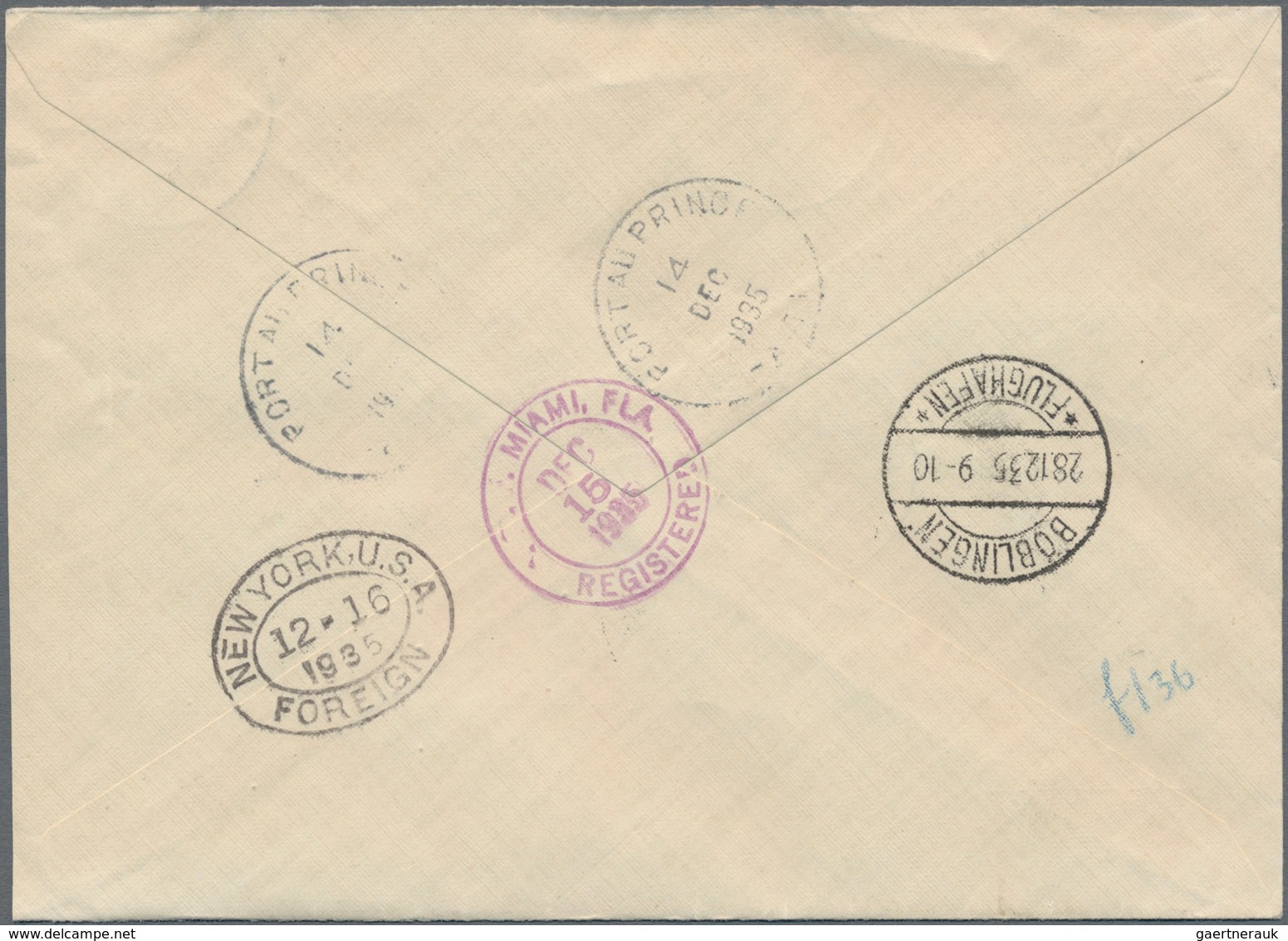 Haiti: 1935, Attractive Airmail Letter With Good Franking From Port Au Prince Via Miami And New York - Haiti