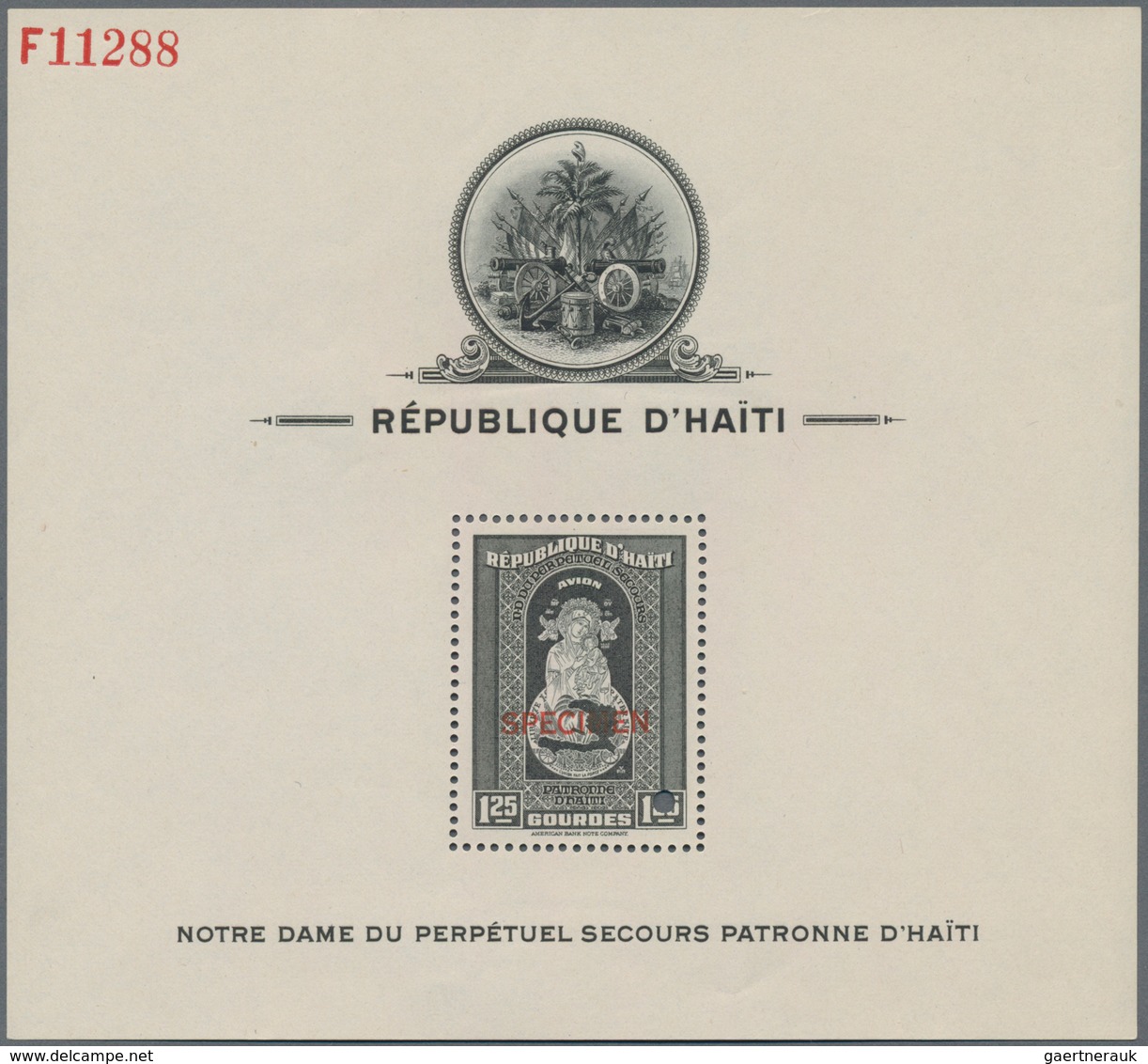 Haiti: 1942, The Virgin (Patroness Of Haiti) Complete Set Of Six Perf. Or Imperf. Miniature Sheets A - Haiti