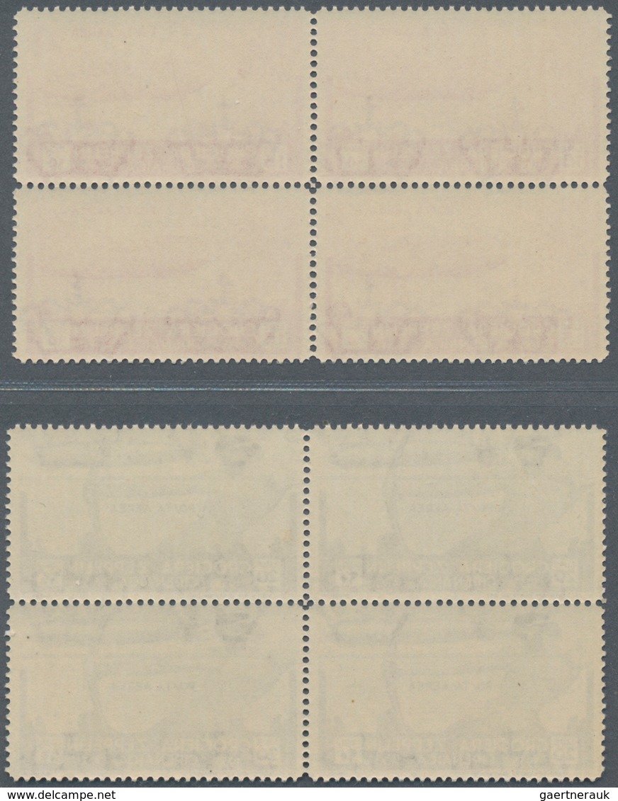 Italienisch-Cyrenaica: 1933, Airmails Zeppelin, 3l.-20l., Complete Set Of Four Values In Blocks Of F - Cirenaica