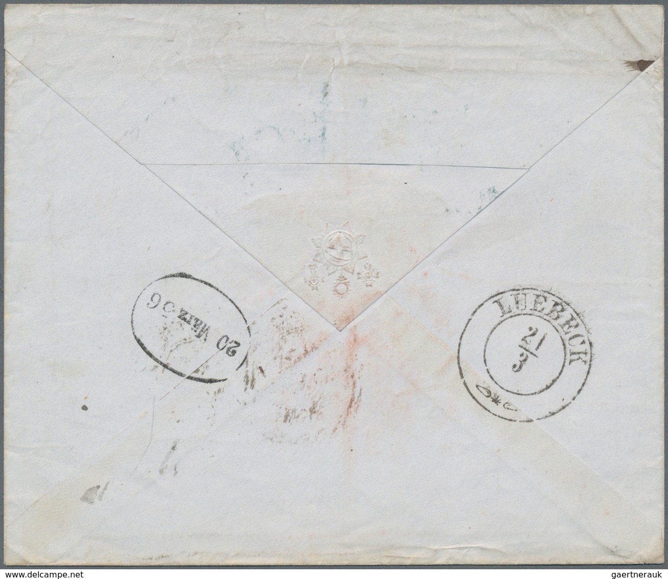 Jamaica - Vorphila: 1856, Bluegreen Single-line 'Kingston' Hs. Used On Cover With Red Ms. '9' And Bl - Jamaica (...-1961)