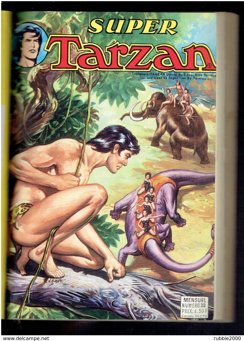 SUPER TARZAN 3 ALBUMS RELIES N° 29. 30. 31 RELIURE N° 10 BURROUGHS EDGAR RICE SAGEDITION - Tarzan