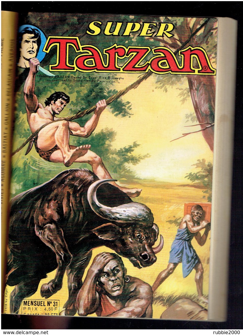 SUPER TARZAN 3 ALBUMS RELIES N° 29. 30. 31 RELIURE N° 10 BURROUGHS EDGAR RICE SAGEDITION - Tarzan