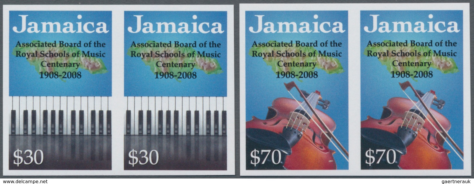 Jamaica: 2008, Centenary Of Royal Schools Of Music Complete Set Of Two (Piano And Violin) In Horizon - Jamaica (1962-...)