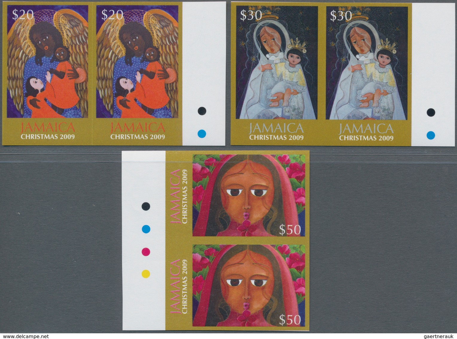 Jamaica: 2009, Christmas 'Paintings From Juanita Isabel Ramos (Venezuela)' Complete Set Of Three In - Jamaica (1962-...)
