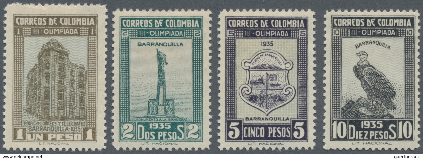 Kolumbien: 1935, 3rd Olympic Games Of South And Central America, 2c. To 10p., Complete Set Of 16 Val - Colombia