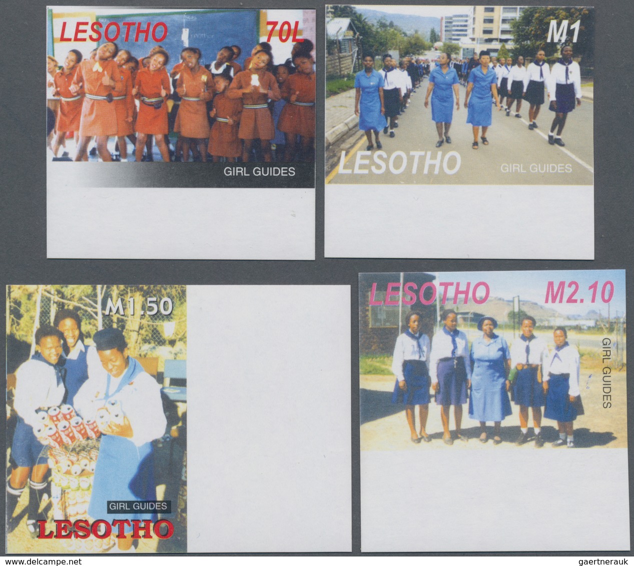 Lesotho: 2005, 80 Years Girl Guides In Lesotho Complete IMPERFORATE Set Of Four From Margins, Mint N - Lesotho (1966-...)