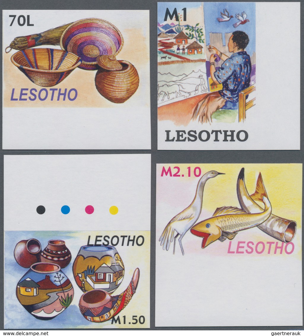 Lesotho: 2006, Arts And Crafts Complete IMPERFORATE Set Of Four From Different Margins, Mint Never H - Lesotho (1966-...)