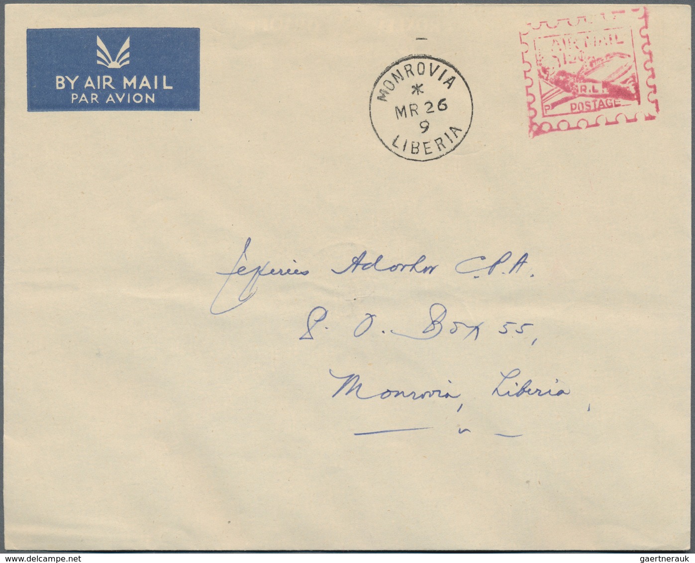 Liberia: 1947/48 Three Postal Stationery Airmail Envelopes, Two Items Used (one Local Used In Monrov - Liberia