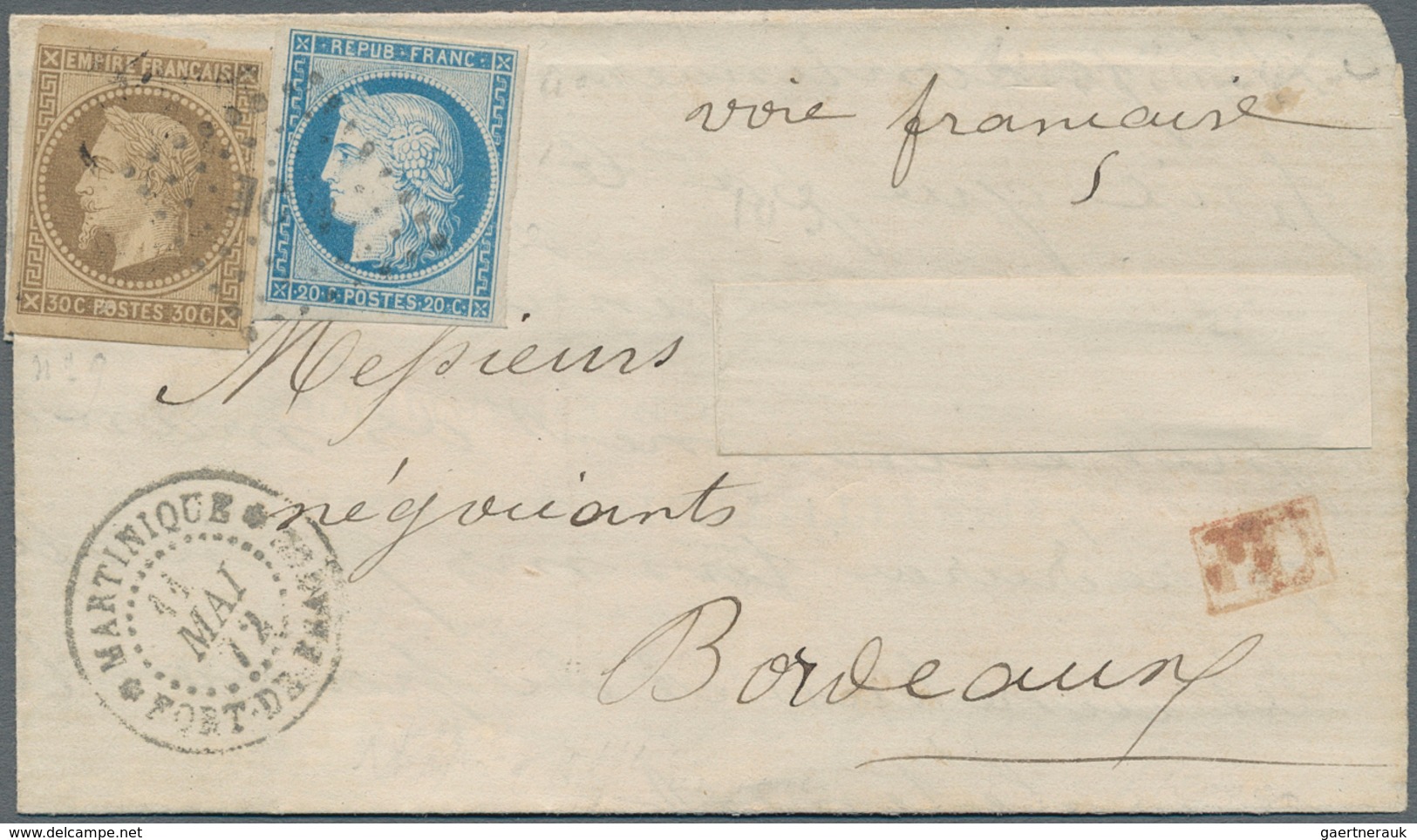 Martinique: 1872, Laure 30c. Brown And Ceres 20c. Blue, Both Fresh Colour And Full Margins, Correct - Other & Unclassified