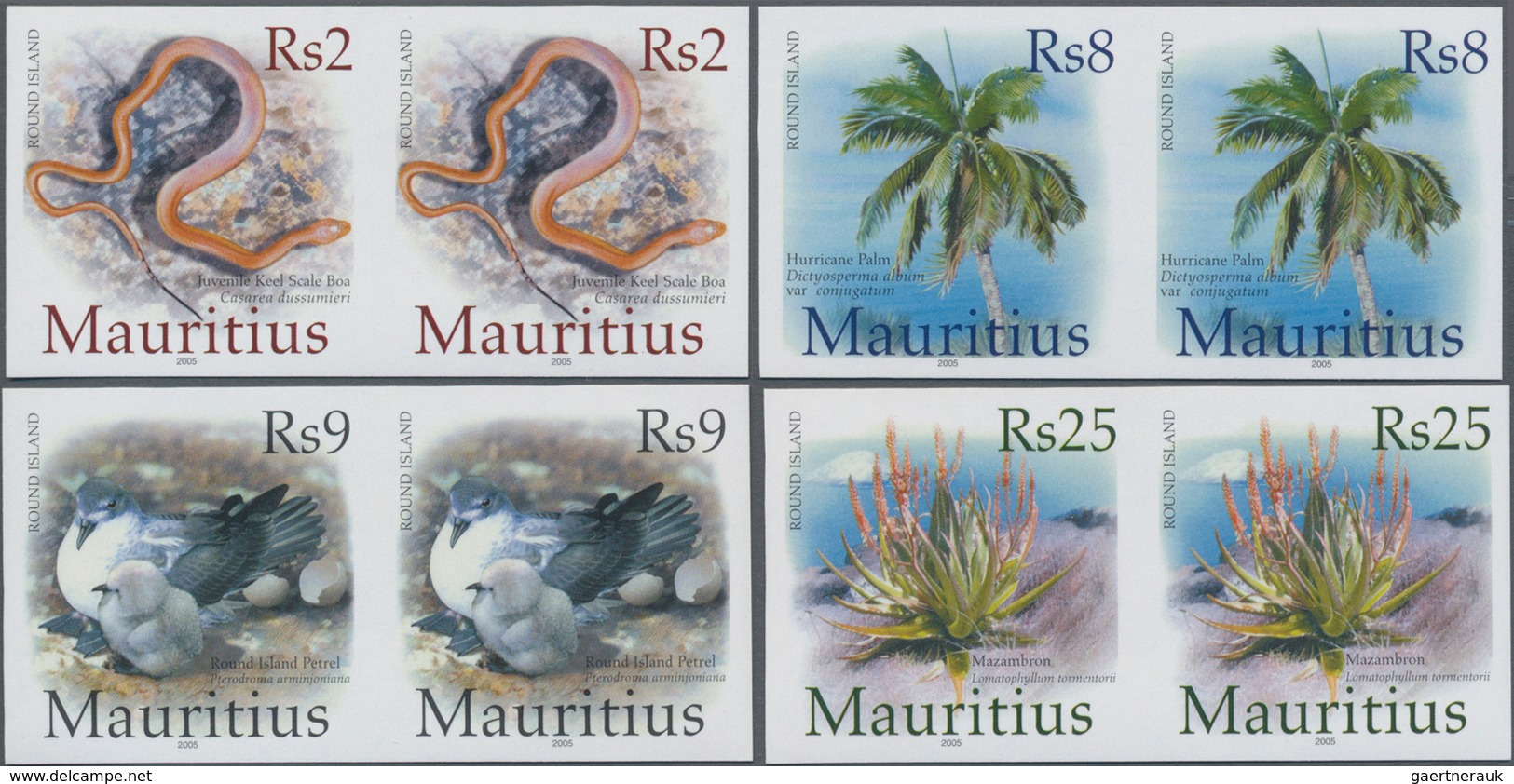 Mauritius: 2005, Nature Reserve 'Round Island' Complete Set Of Four (Juvenile Keel Scale Boa, Hurric - Mauritius (...-1967)