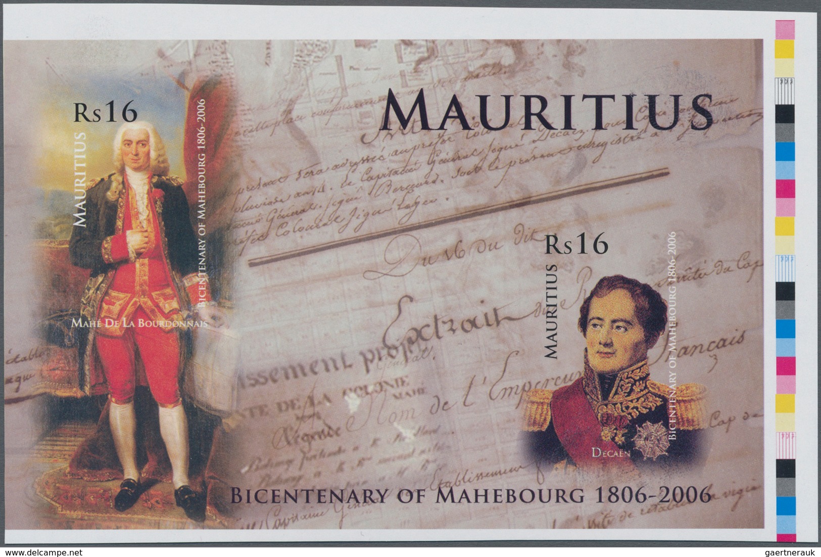Mauritius: 2006, Bicentenary Of Mahebourg Complete IMPERFORATE Set Of Four (8r. Minor Creases) From - Mauritius (...-1967)