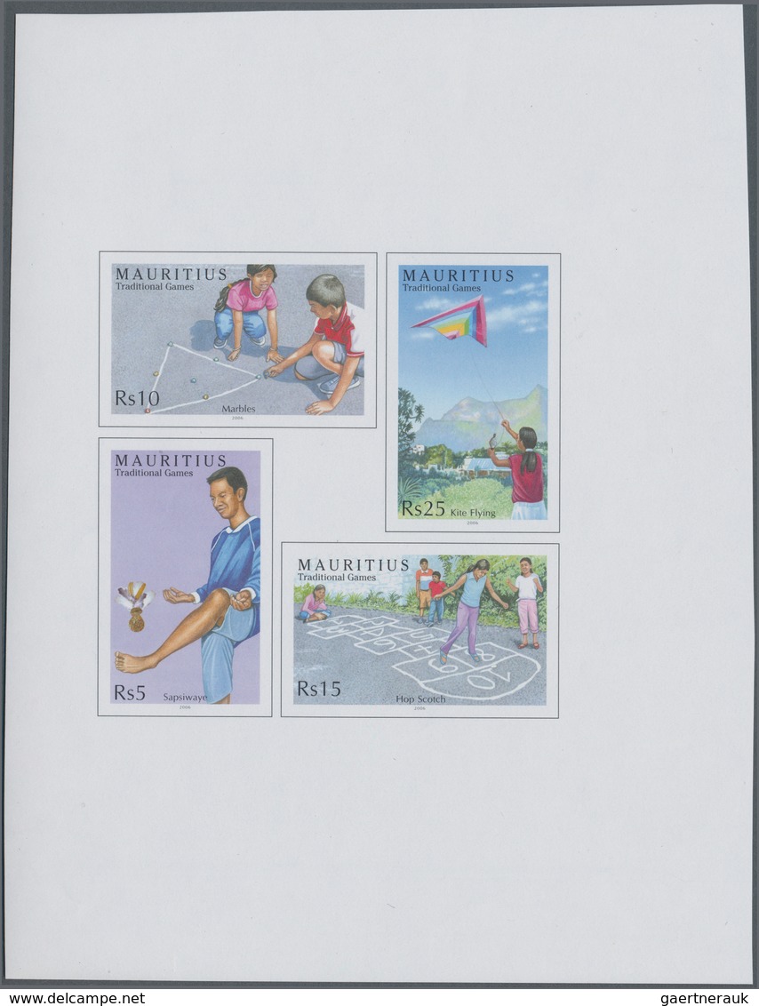 Mauritius: 2009, Child's Play, IMPERFORATE Proof Se-tenant Block Of Four, Mint Never Hinged. - Mauritius (...-1967)