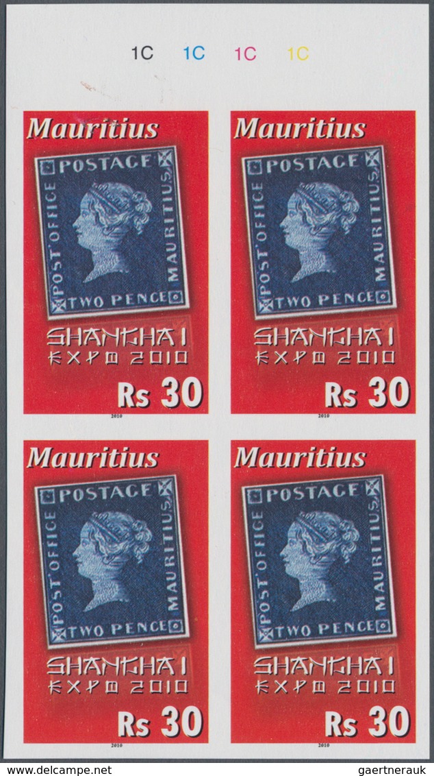 Mauritius: 2010, World Exhibition EXPO 2010 Shanghai 30r. Showing The 'Blue Mauritius' In An IMPERFO - Mauritius (...-1967)