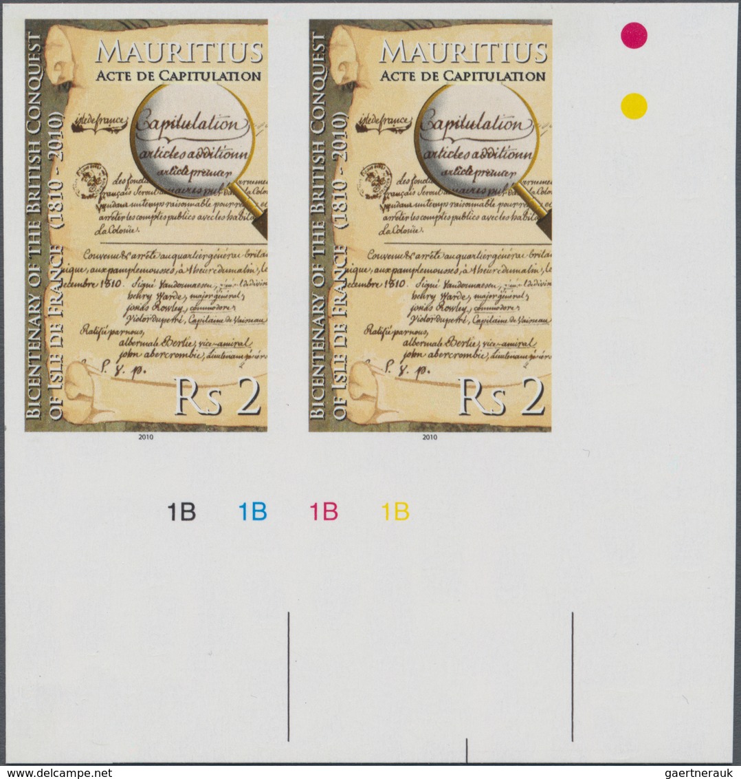 Mauritius: 2010, Bicentenary Of The British Conquest Of Isle De France Complete Set Of Two In Horizo - Mauritius (...-1967)