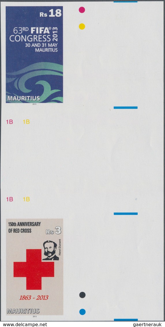 Mauritius: 2013, 150th Anniversary Of Red Cross And 63rd FIFA Congress In Mauritius In A Vertical IM - Mauritius (...-1967)