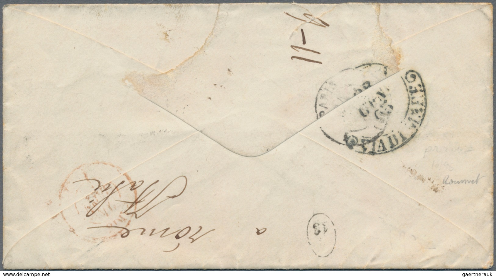 Mexiko: 1862 Cover Sent From Tampico To Paris, And Re-directed To Italy, Franked By French 1853-61 N - Mexico