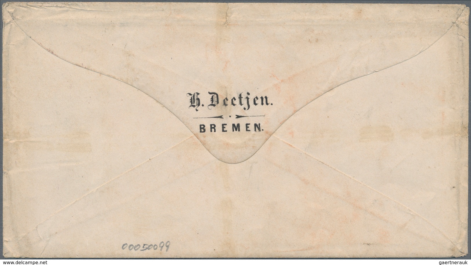 Mexiko: 1868 Incoming Mail: Stampless Envelope With Tax-cancel "2" And M/s "10¼" + Violett Franco-cd - Mexico