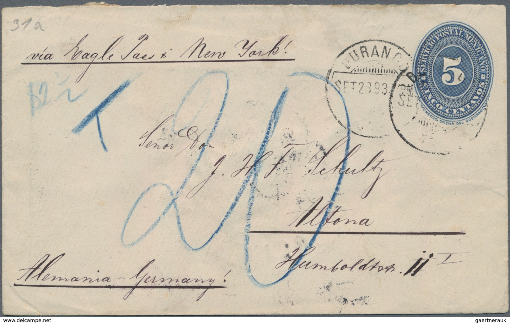 Mexiko - Ganzsachen: 1890/95, Four Commercially Used Postal Stationery Envelopes, 10 Centavos Carmin - Mexico