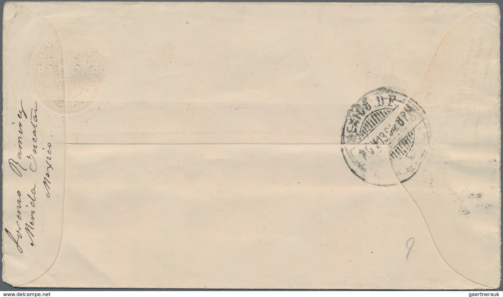 Mexiko - Ganzsachen: 1891/98, four commercially used postal stationery envelopes, 10 centavos carmin
