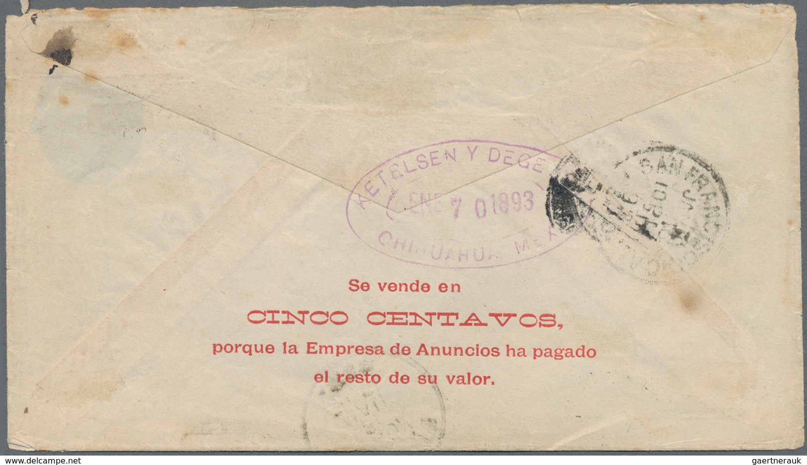 Mexiko - Ganzsachen: 1893 (7.1.), Numeral 10c. Embossed Oval On Printed Lettersheet With Advertismen - Mexico