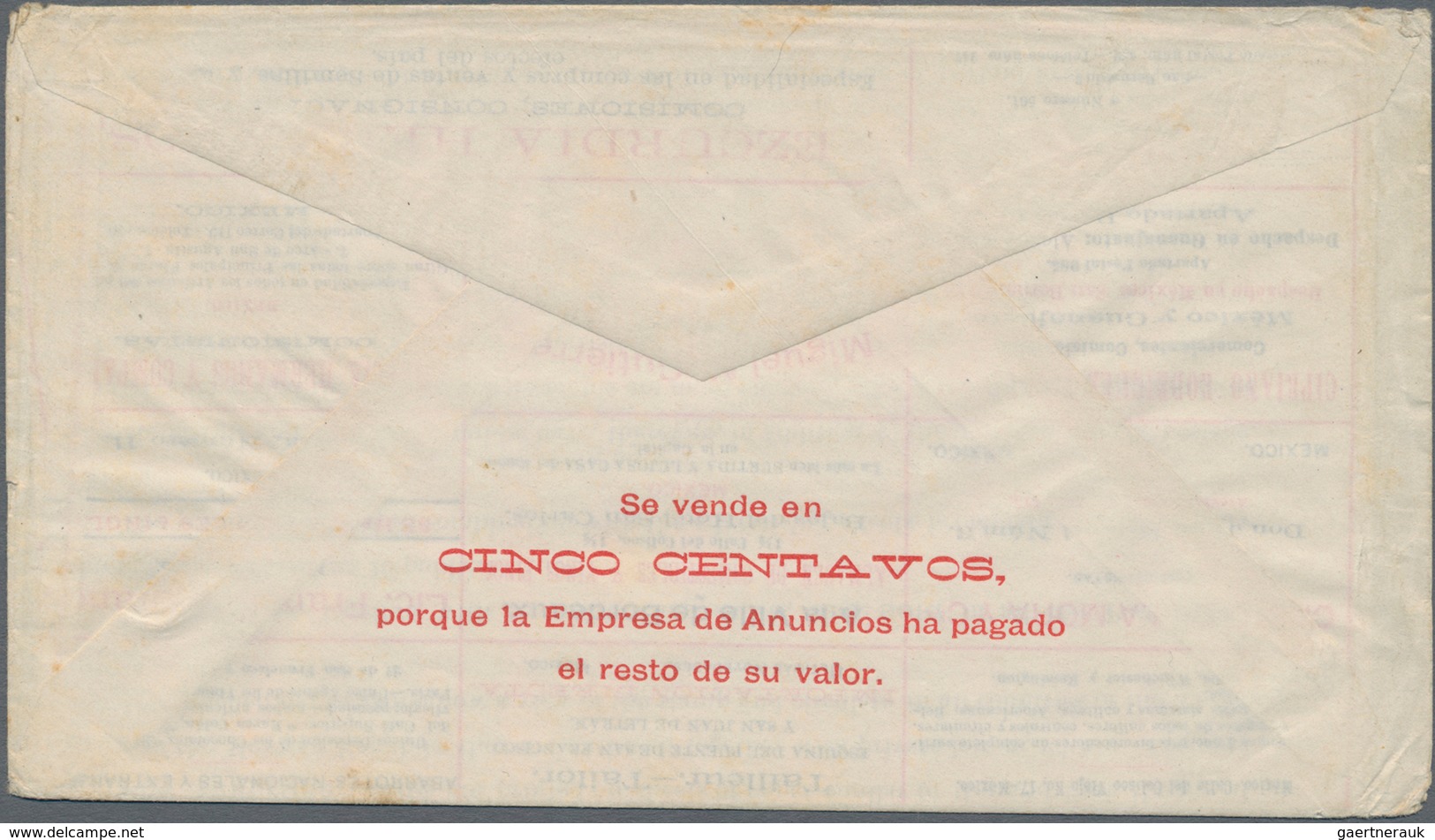 Mexiko - Ganzsachen: 1895(ca.), Unused Postal Stationery Envelope 10 Centavos Carmine On An Inner Sh - Mexico