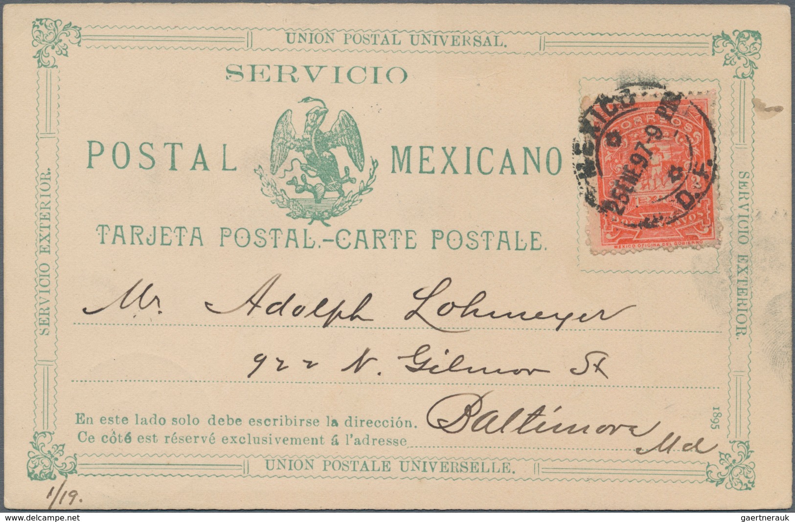 Mexiko - Ganzsachen: 1895/98, Four Commercially Used Postal Stationery Formular Cards, Three Items O - Mexico