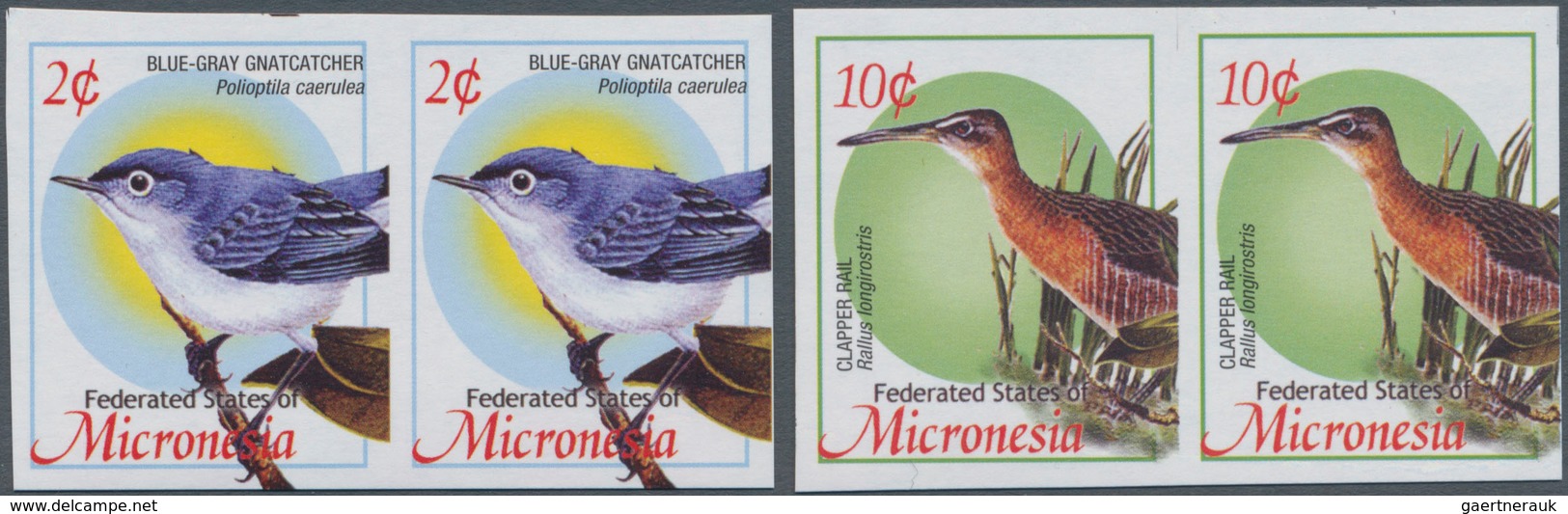 Mikronesien: 2004, Definitive Issue 'birds' Set Of Two With 2c. Polioptila Caerulea And 10c. Rallus - Micronesia