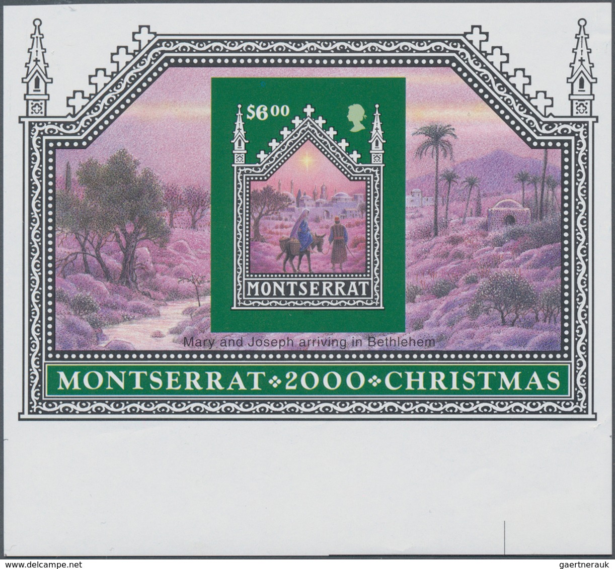 Montserrat: 2000, Christmas Complete IMPERFORATE Set Of Four From Upper Or Lower Margins And The Imp - Other & Unclassified