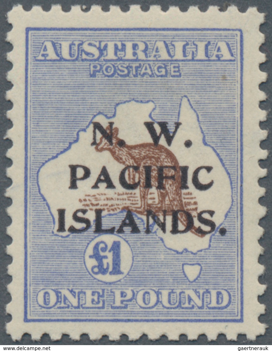 Neuguinea - N.W. Pacific Islands: 1915/1916, £1 Chocolate/dull Blue, Fresh Colour And Well Perforate - Papouasie-Nouvelle-Guinée