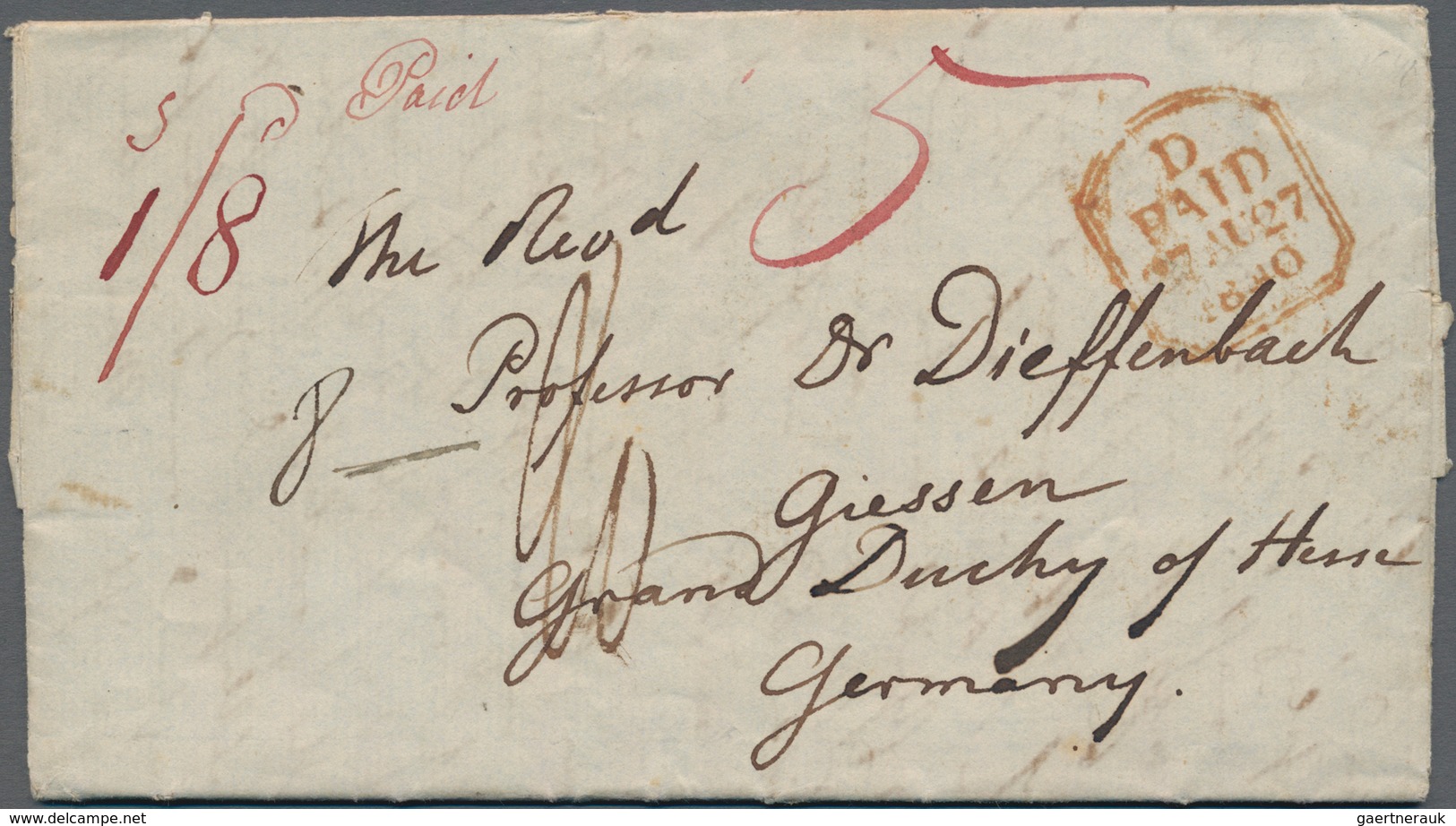 Neuseeland: 1840 Entire From Port Nicholson To Giessen, Germany Via London, Dated Inside "February 2 - Covers & Documents