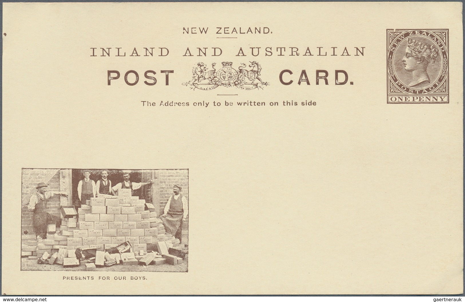 Neuseeland - Ganzsachen: 1901, pictorial stat. postcards QV 1d. brown with Boer War views at lower l