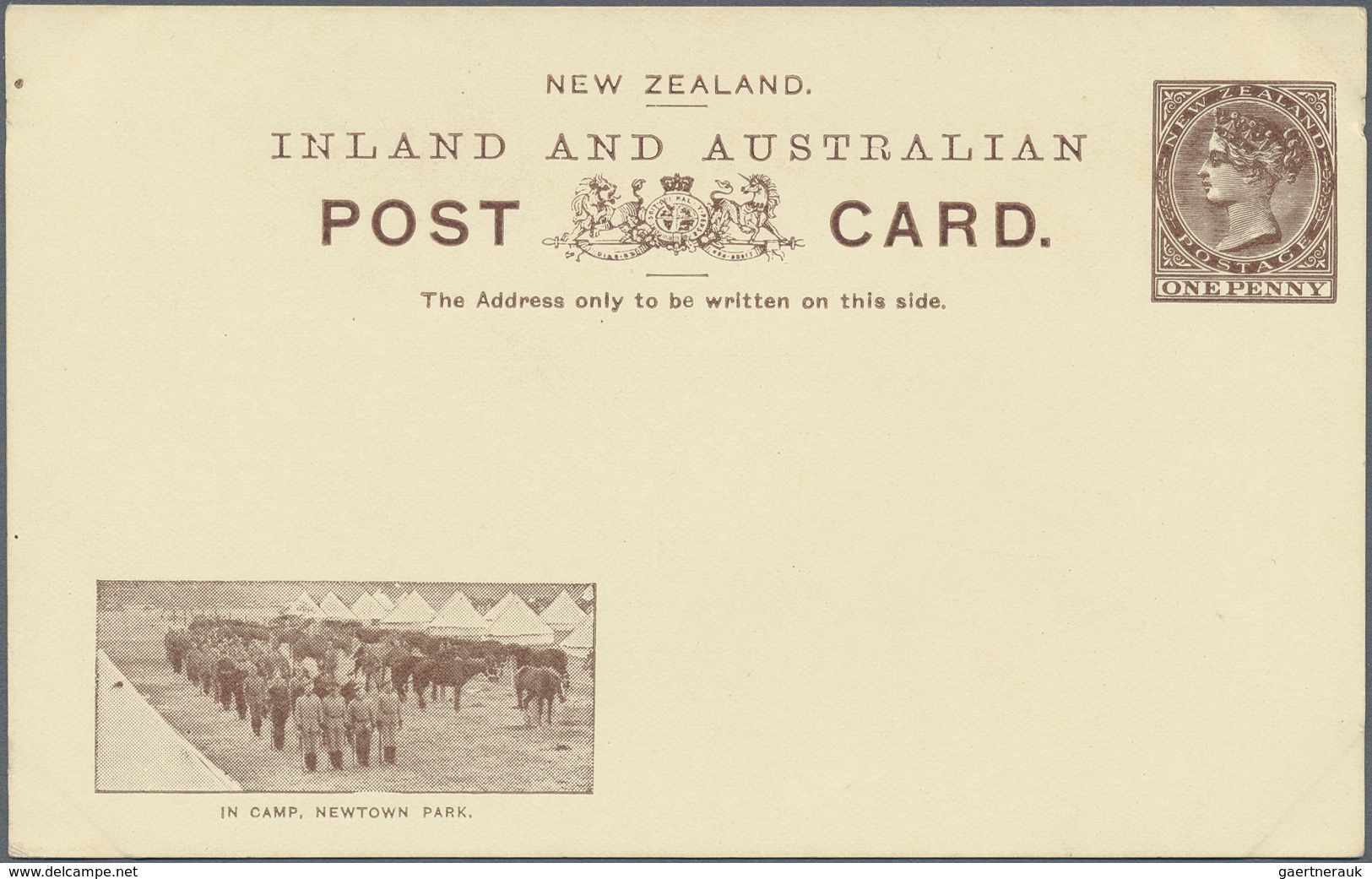 Neuseeland - Ganzsachen: 1901, pictorial stat. postcards QV 1d. brown with Boer War views at lower l