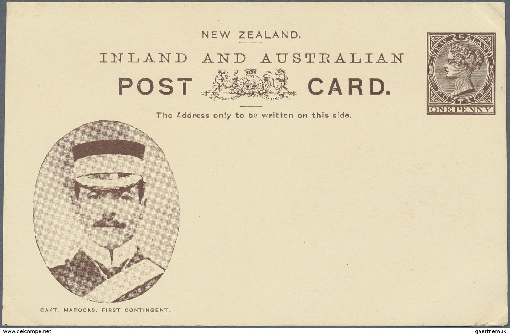 Neuseeland - Ganzsachen: 1901, pictorial stat. postcards QV 1d. brown with Boer War views at lower l