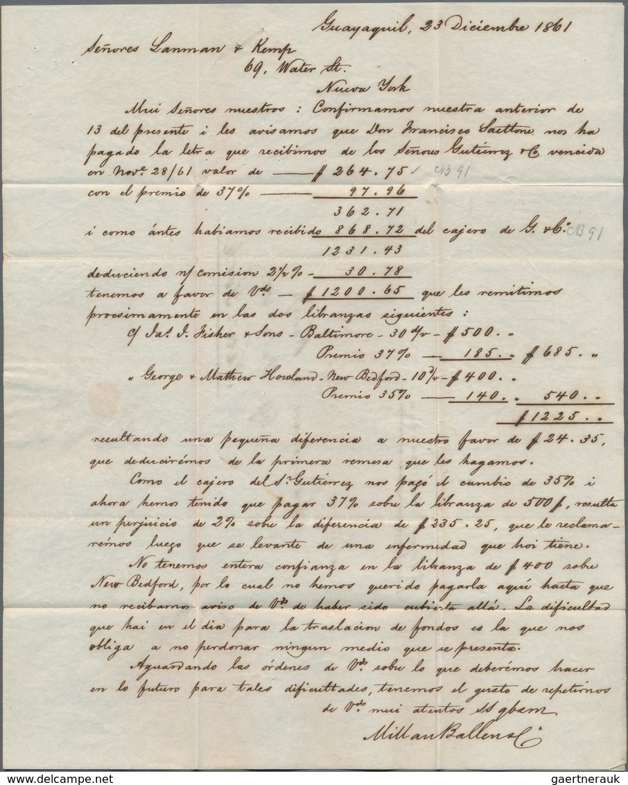 Panama: 1862: "PAID-TO/PANAMA" Two-liner In RED And "PANAMA/JA 2/1862/A" Transit C.d.s. On Entire Le - Panama