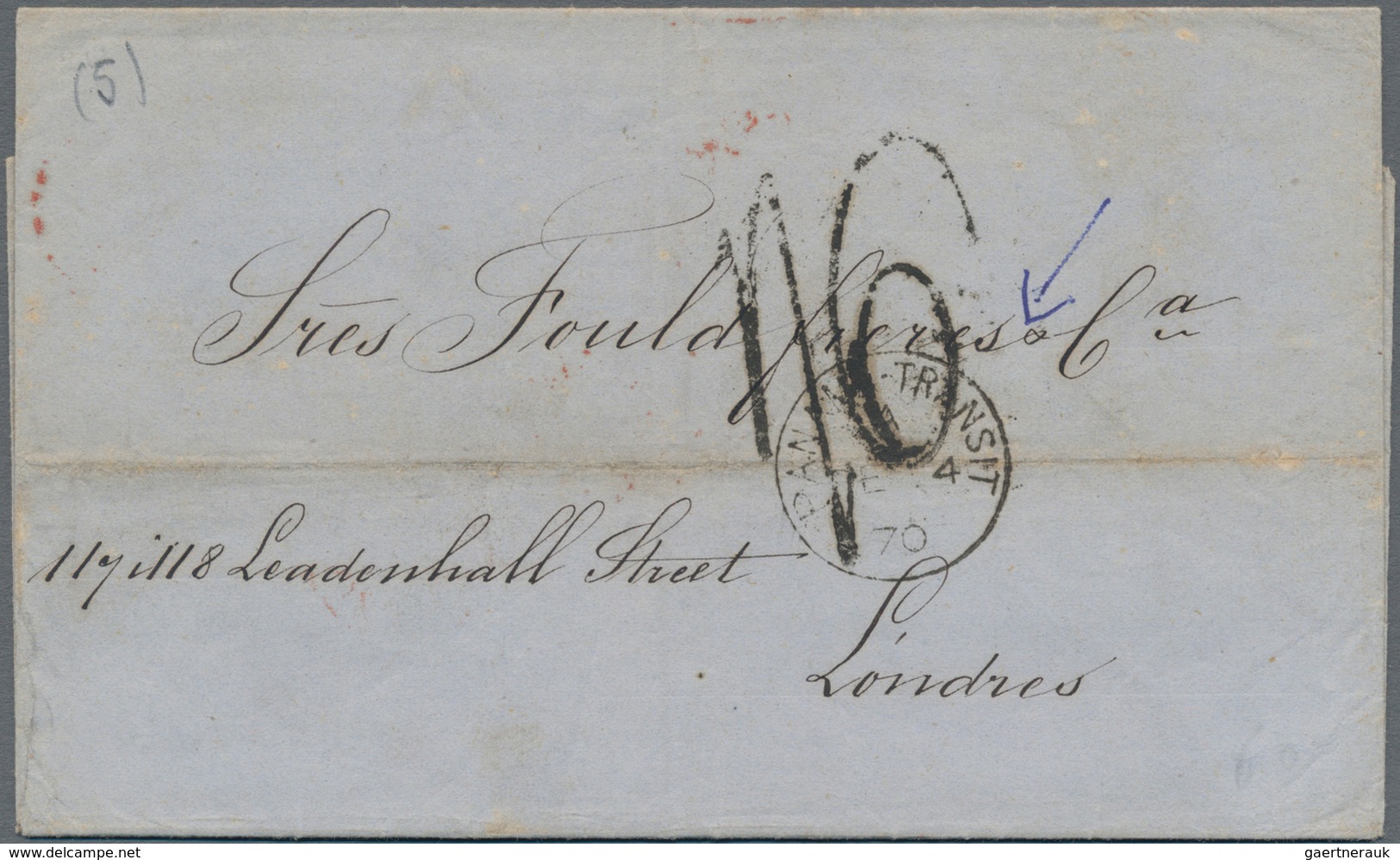 Panama: 1870 "PANAMA-TRANSIT/A/DE 4/70" C.d.s. On Entire Letter From Guayaquil, ECUADOR To London, W - Panama