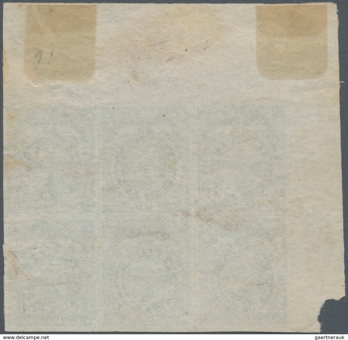 Panama: 1878 5c. Bluish Green, Third Impression On Medium Thick Paper, TOP LEFT CORNER MARGINAL BLOC - Panama
