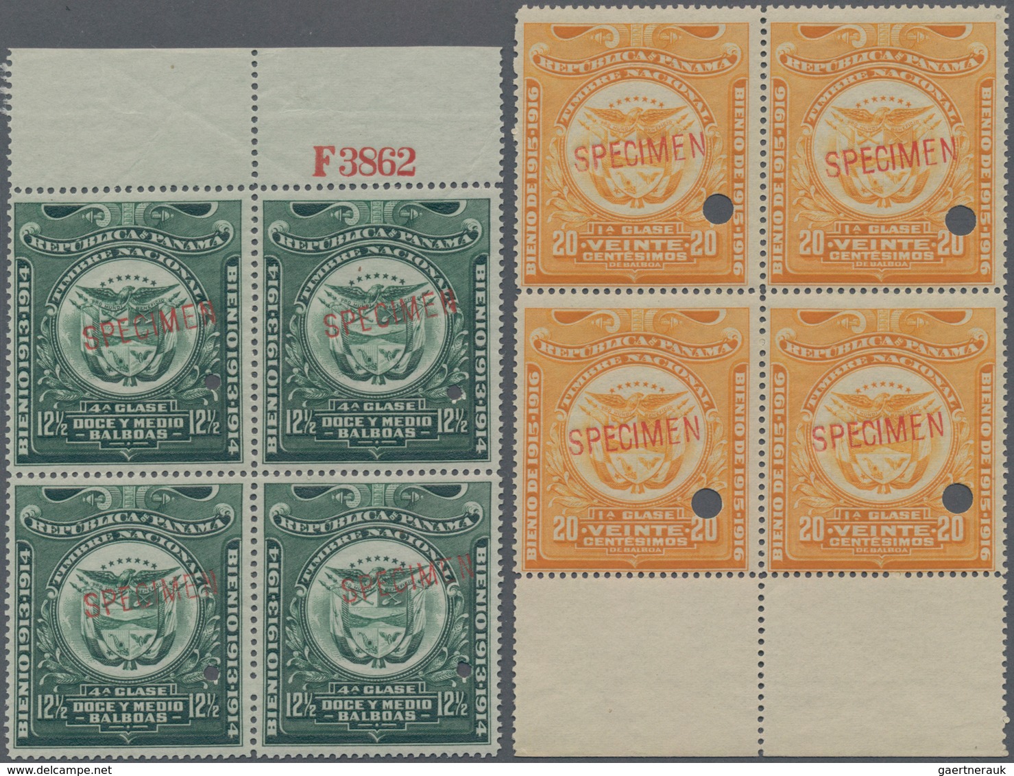 Panama: 1925 (ca.), Revenue Stamps 'TIMBRE NACIONAL' (national Tax, Coat Of Arms) 12½c. Dark Green ( - Panama