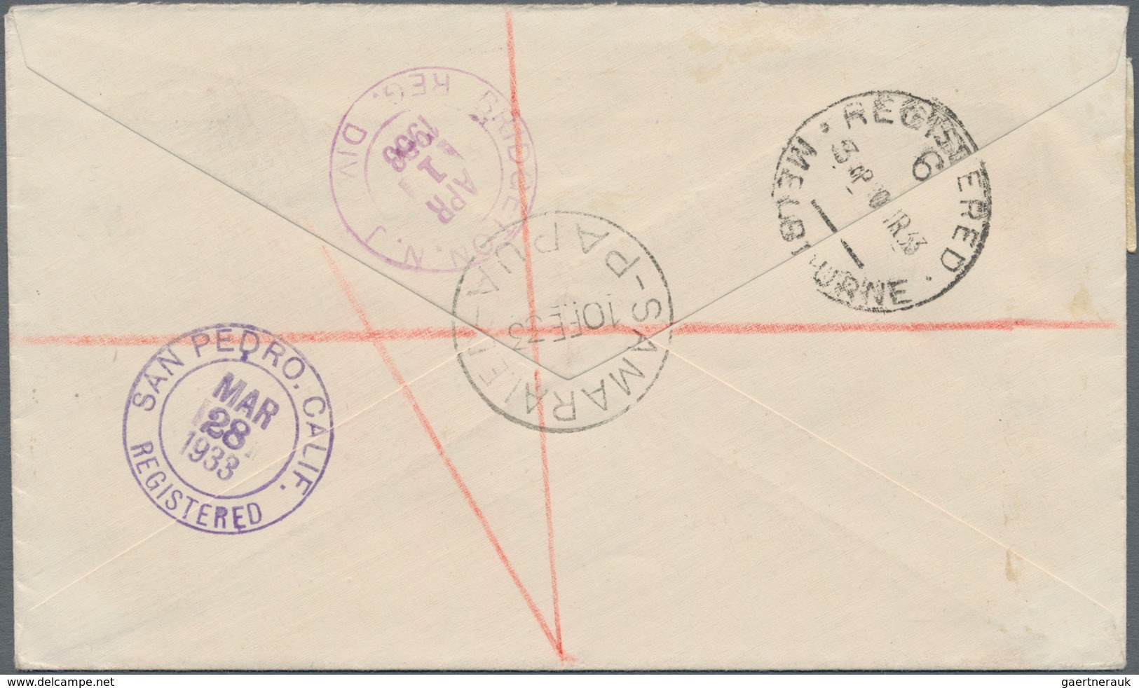 Papua Neuguinea: 1931/39, Three Covers To Foreign: 1931, Lakatoi 2d, 3d Resp. 3d Ovpt. "AIR MAIL" (2 - Papua-Neuguinea