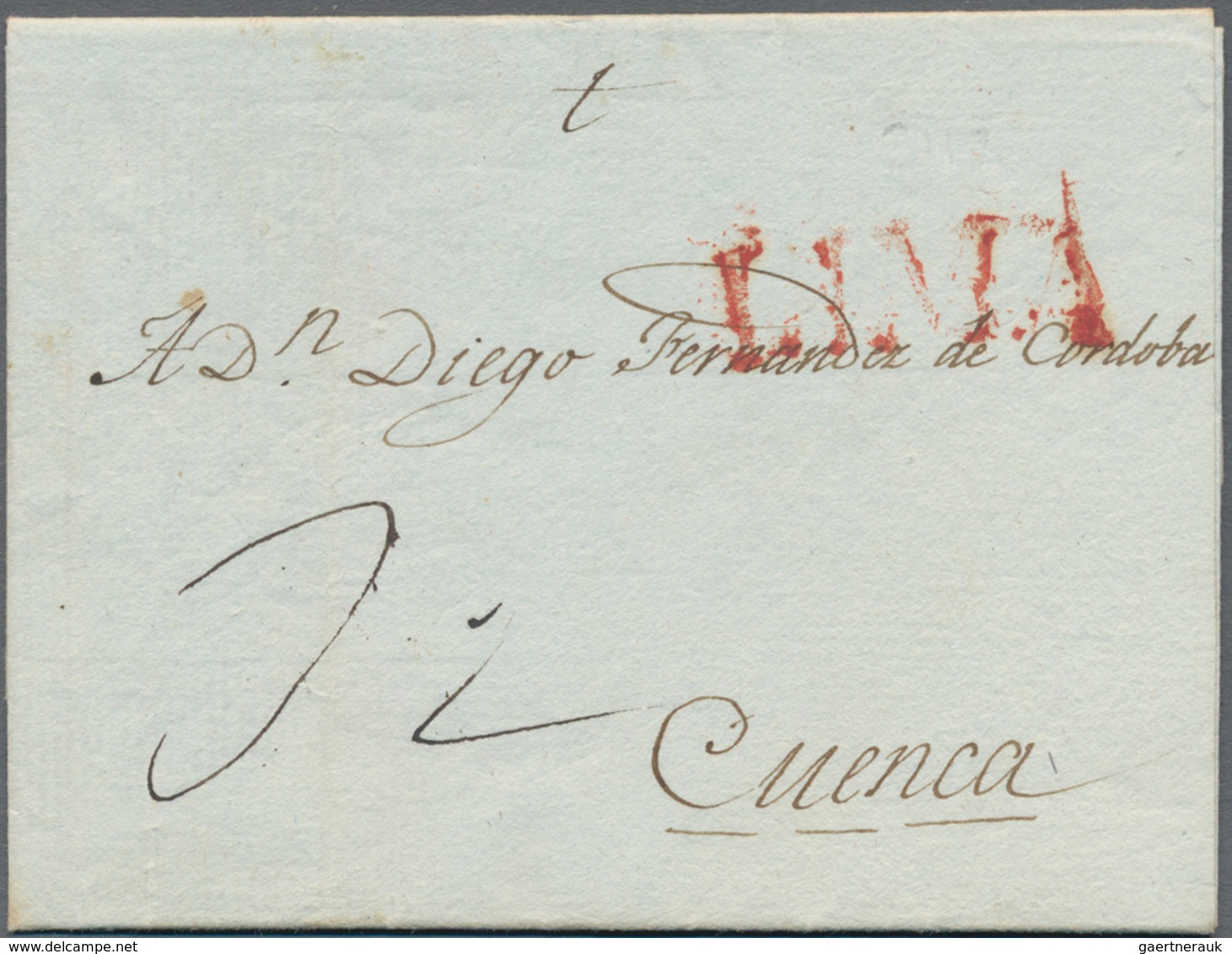 Peru: 1806 Spanish Colonial Period: Entire Letter From Lima To Cuenca (now Ecuador) Bearing Large St - Peru