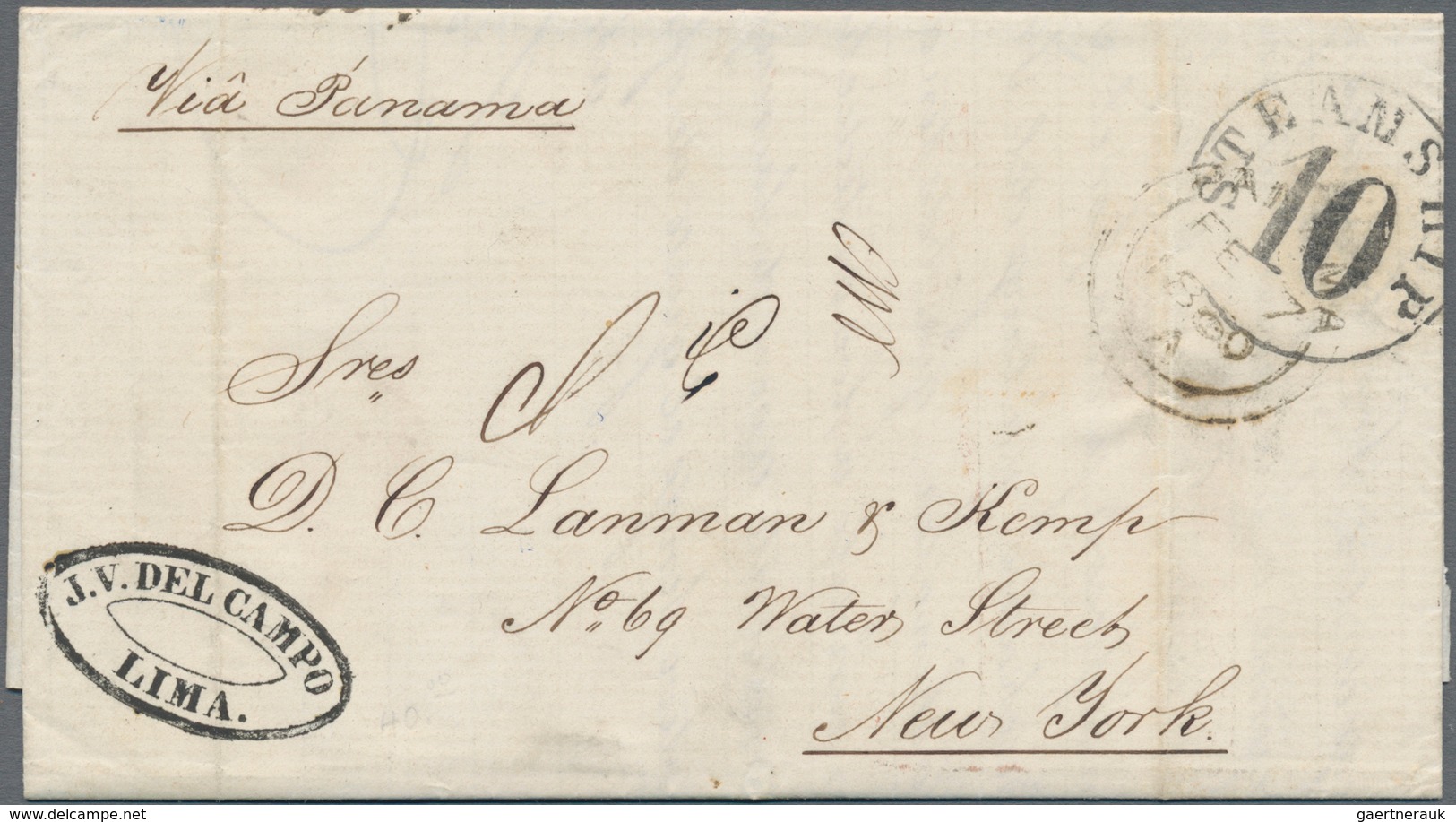 Peru: 1857/1860: Three Entire Letters Sent From Lima, With 1857 Letter To New York Via Panama Bearin - Peru