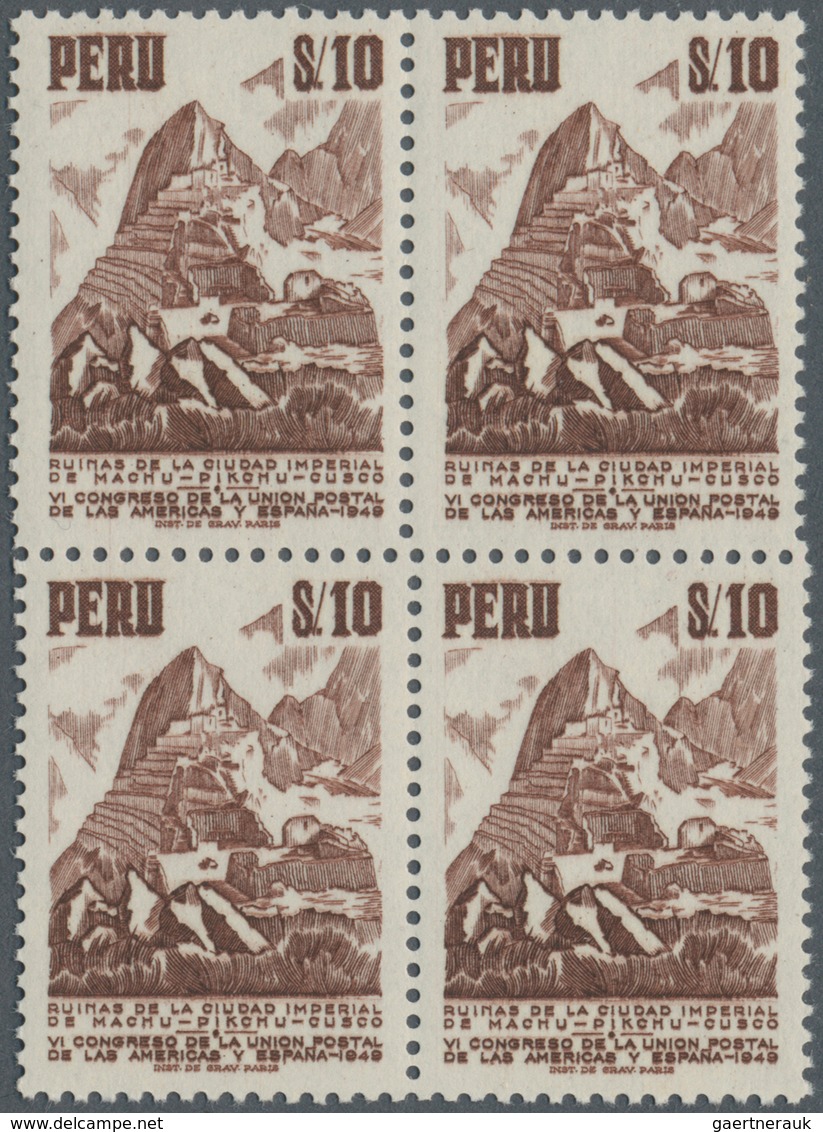 Peru: 1951, 5th Pan American Highway Congress Without Overprint, 2c.-10s., Complete Set Of Nine In B - Peru