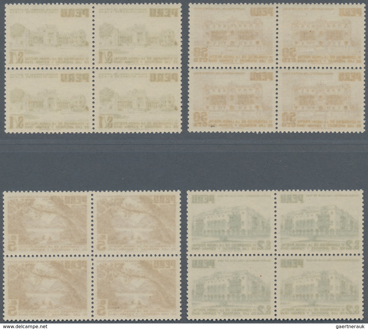 Peru: 1951, 5th Pan American Highway Congress Without Overprint, 2c.-10s., Complete Set Of Nine In B - Peru