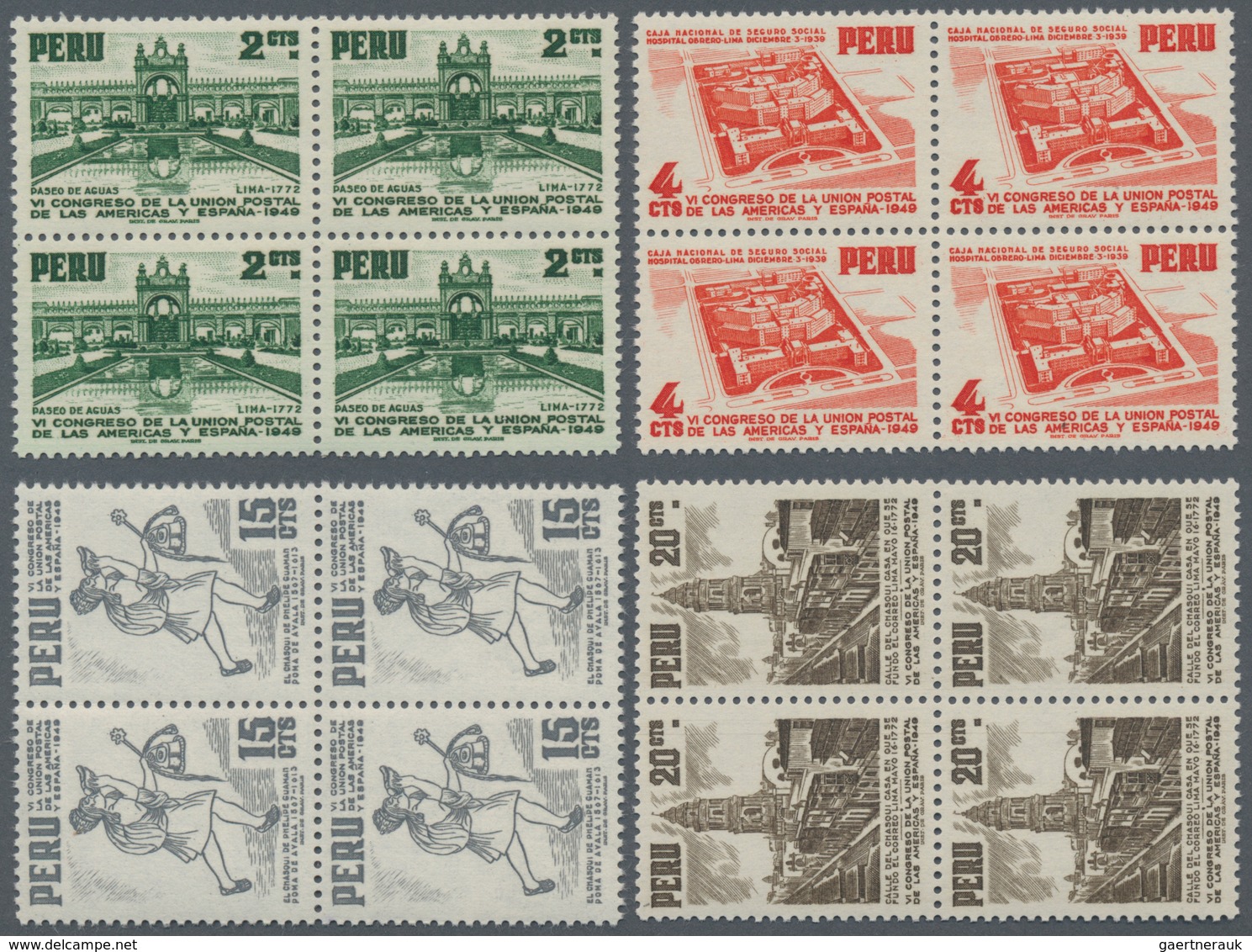 Peru: 1951, 5th Pan American Highway Congress Without Overprint, 2c.-10s., Complete Set Of Nine In B - Peru